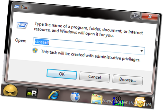 Close all open programs at once bauer power media